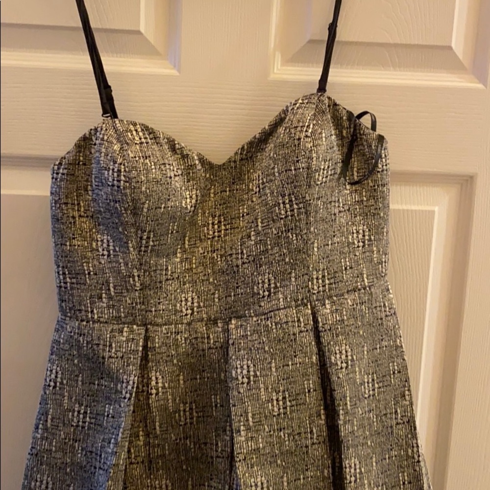 Black and silver fit n flare cocktail dress